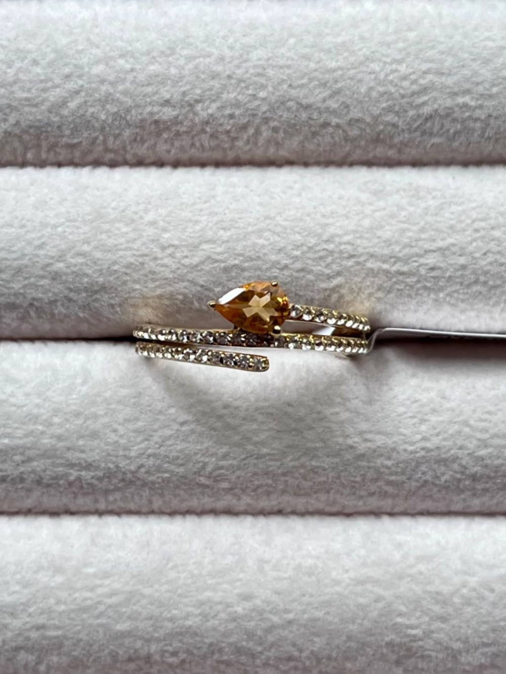 R153 | Genuine Citrine & White Topaz Wrap Around Ring